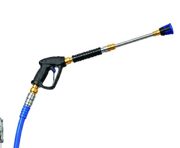 Industrial pressure-washer gun and hose